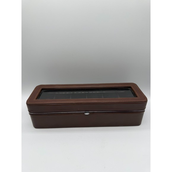 Berkshire Vintage Brown Leather Watch Case - 6 Slot Collector Box - Rare - Picture 5 of 16
